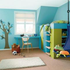 Chambre enfant bleu caraïbes © Dulux Valentine