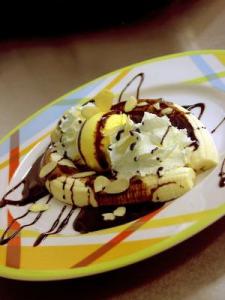 dessert banane chocolat - La forme avec la banane