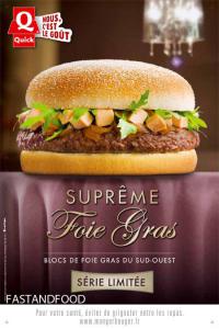 Quick et son hamburger au foie gras Quick et son hamburger au foie gras