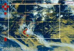 Perturbation tropicale à 1020 Km de La Réunion