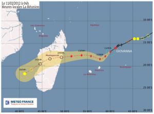 Giovanna devrait passer au plus près de la Réunion ce dimanche