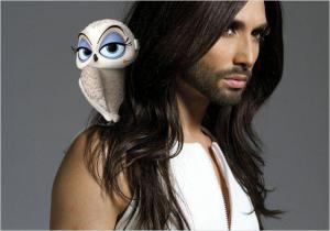 Conchita Wurst et ''Les Pingouins de Madagascar''