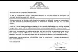 Le comité d'entreprise d'Air Austral lance une expertise de la compagnie Le comité d'entreprise d'Air Austral lance une expertise de la compagnie